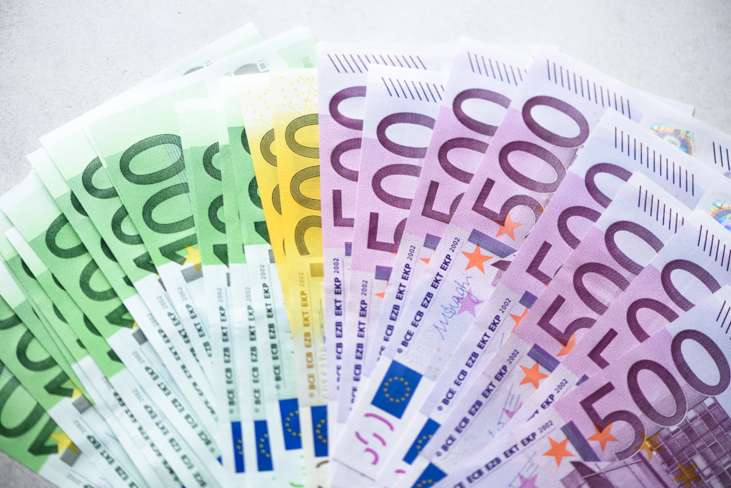 Euro currency money banknotes background