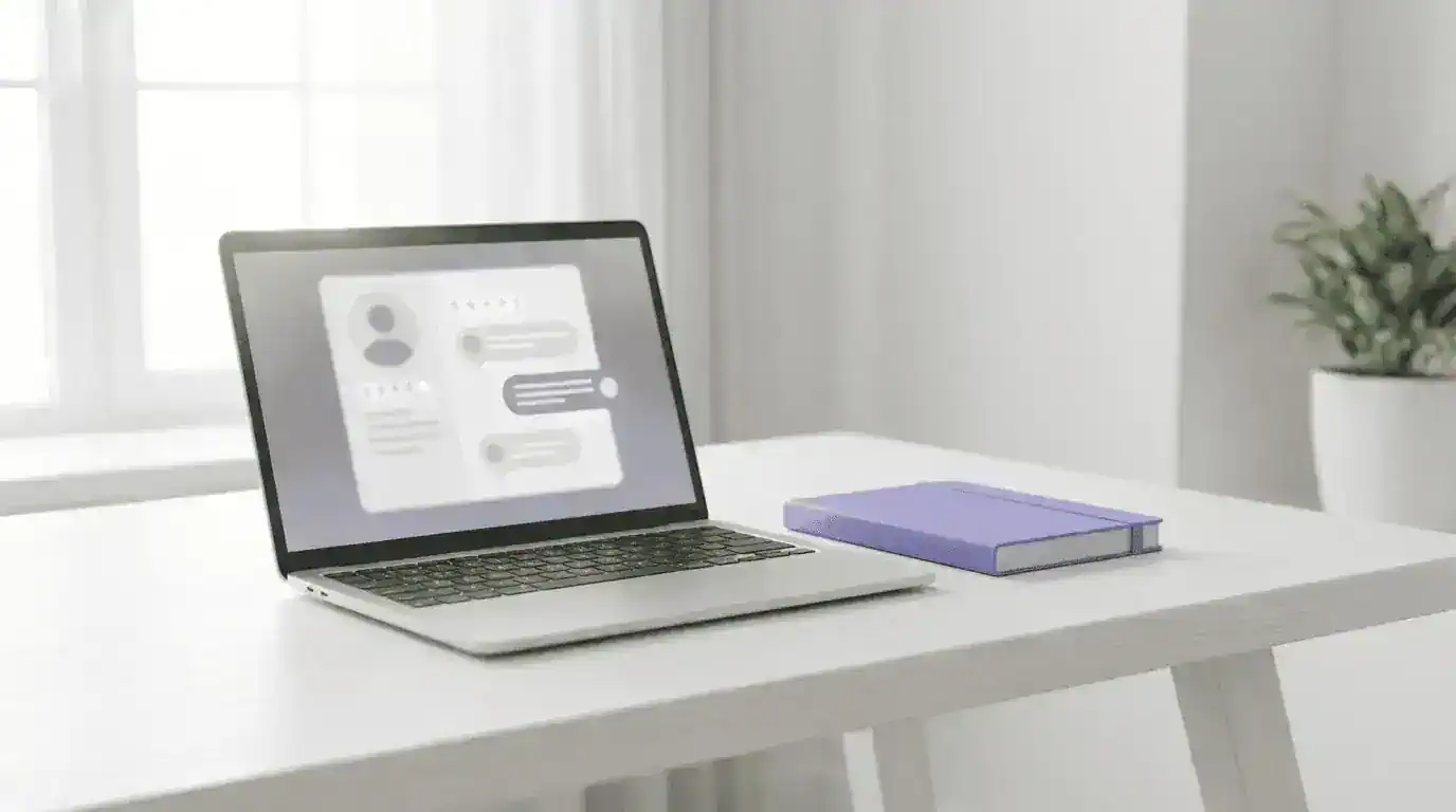 A laptop screen showing a Google business profile.