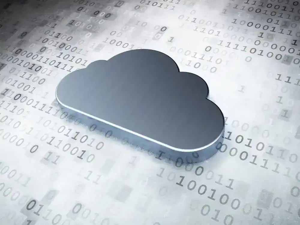 A silver cloud on a digital background